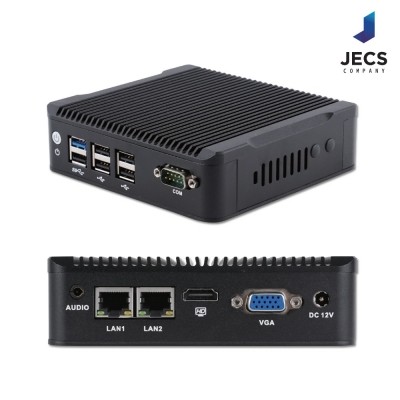 IPCPart-전문가 추천 산업용PC 산업용컴퓨터, 미니PC블랙, JECS-J1900B, RAM 8G, SSD 64G, 팬리스