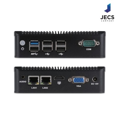 IPCPart-전문가 추천 산업용PC 산업용컴퓨터, 미니PC블랙, JECS-J1900B, RAM 8G, SSD 64G, 팬리스